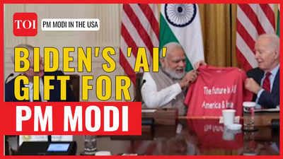 India-US Hi-Tech Handshake Event | Biden gifts an 'AI' T-shirt to PM Modi