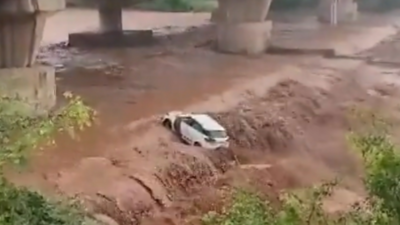 Dramatic rescue: Woman saved from car swept away in Haryana river ...