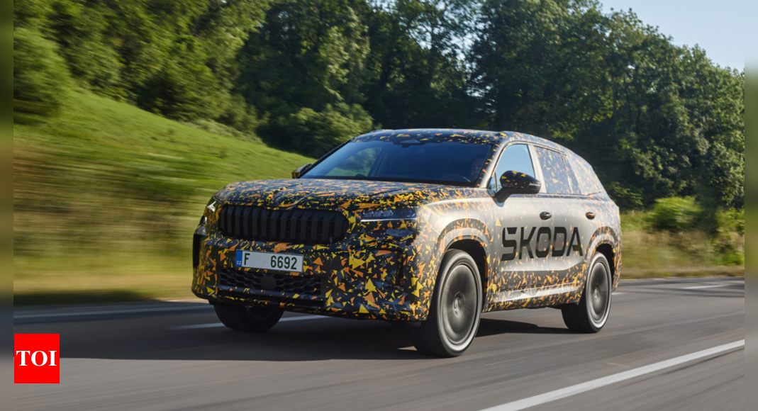 Indiabound nextgen Skoda Kodiaq SUV teased Gets plugin hybrid tech