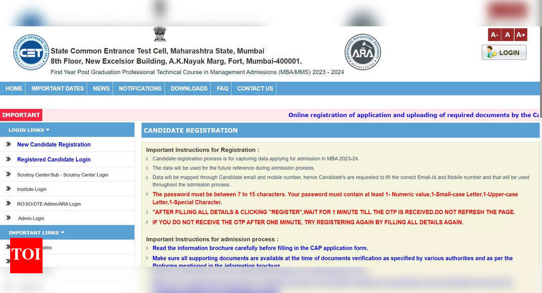 MAH MBA Counselling 2023 begins at mba2023.mahacet.org.in; check details here