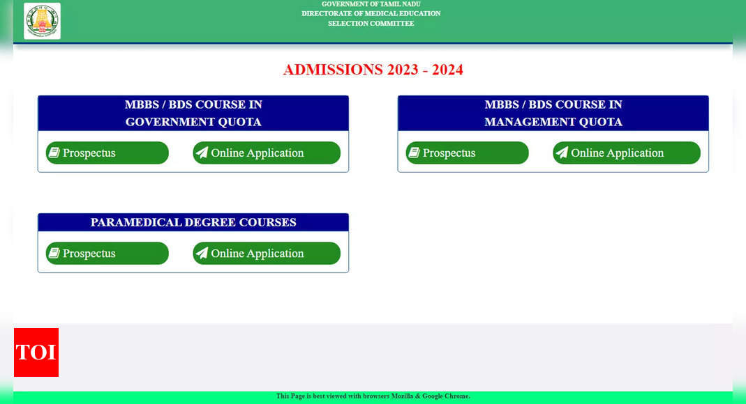 Registration Open For Tamil Nadu NEET UG Counselling 2023: Apply Now ...