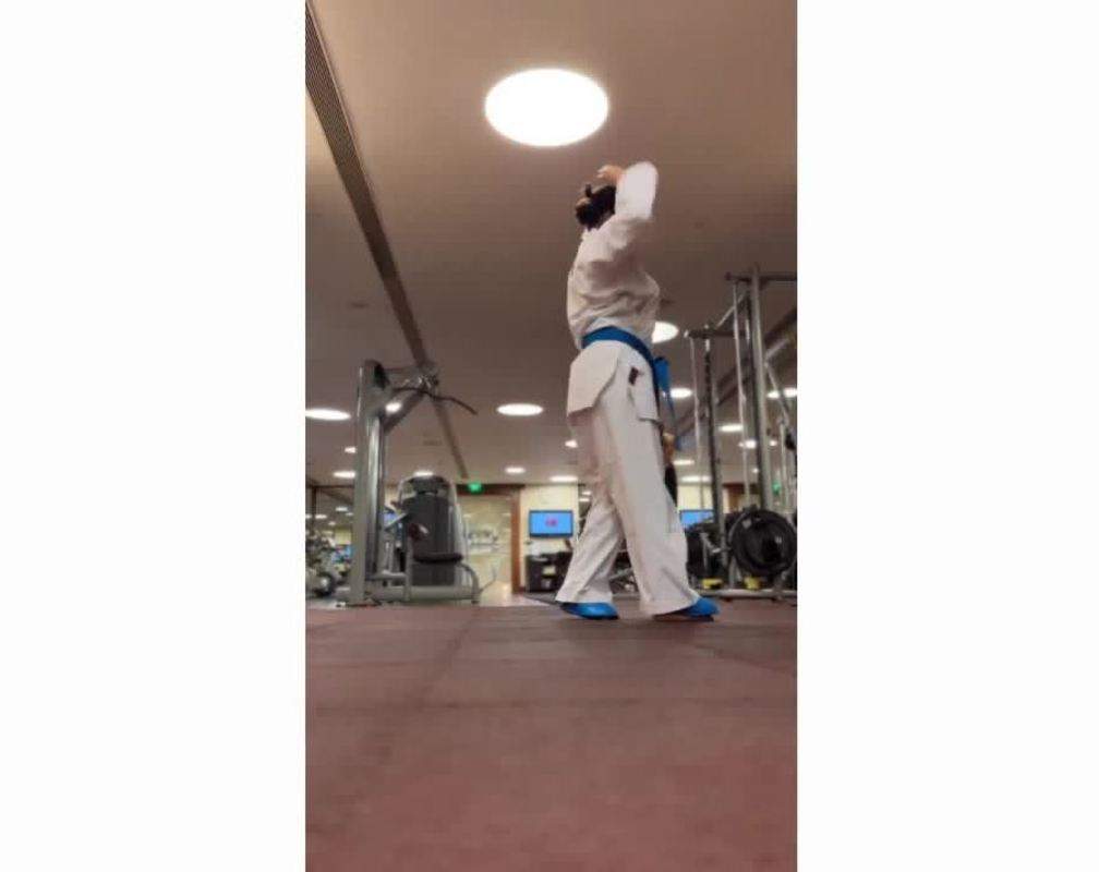 
Ritika Singh does some Karate training
