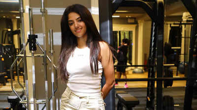 Sahana looked pretty at the opening of Sculpt fitness studio at Radisson Blu in Chennai