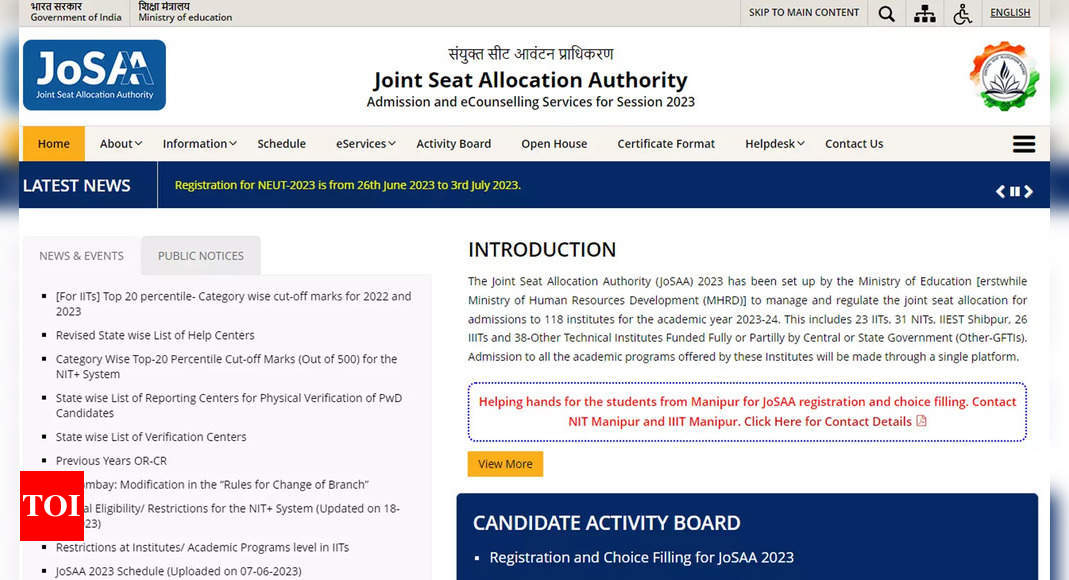 JoSAA Round 1 seat allotment result to be declared today on josaa.nic.in