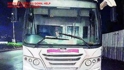 MSRTC bus breaks down, help arrives after 24 hours