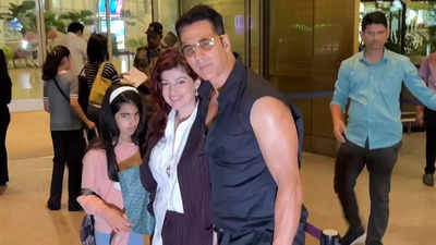 Akshay Kumar heads for a family vacation with Twinkle Khanna and daughter Nitara