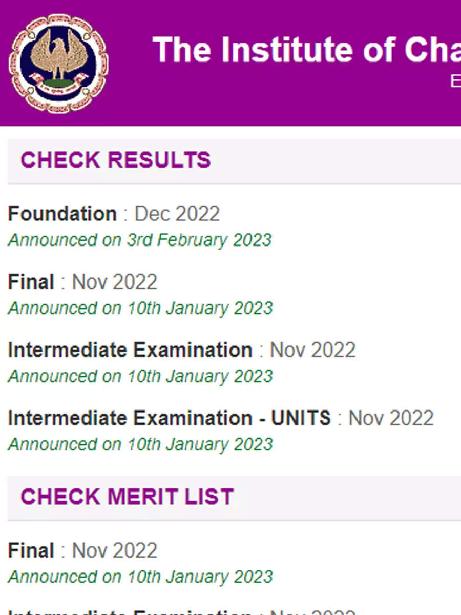 How To Check Icai Ca Inter Final Results 2023 Times Of India 