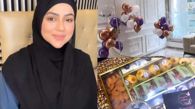 Mom-to-be Sana Khan gets her home decorated to welcome husband Anas Saiyad after Hajj in Makkah