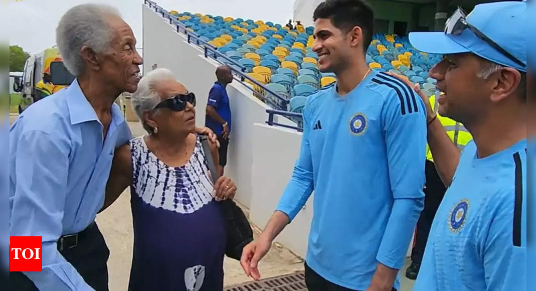 Watch: ‘Our young, exciting batsman’ – Rahul Dravid introduces Shubman Gill to Sir Garfield Sobers in Barbados | Cricket News – Times of India