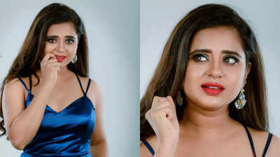Kavyashree Gowda amps up the glam quotient in a navy blue bodycon dress; see pics