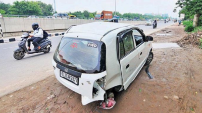 Woman, 3 kids die as truck hits car stopped to change flat tyre on NH8