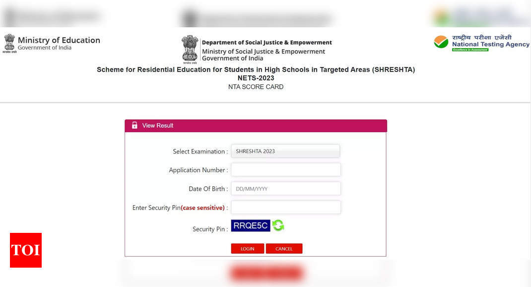 SHRESHTA NETS 2023 result declared on nta.ac.in, download link here ...