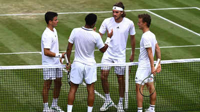 Wimbledon: Tsitsipas brothers' doubles adventure cut short by French teenagers