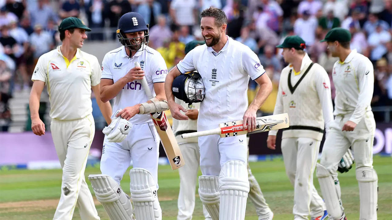 3rd Test: Harry Brook, Chris Woakes drag England back into Ashes series |  Cricket News - Times of India