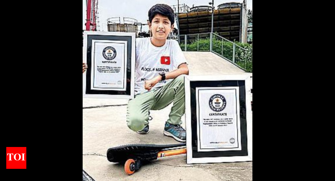 12yrold spins his caster board for 2nd Guinness World Record