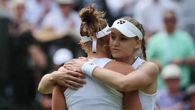 Elena Rybakina into Wimbledon last-eight after rival quits in tears