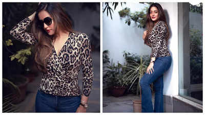 Raima Sen’s latest pics in a leopard-print shirt will give your heart a flutter