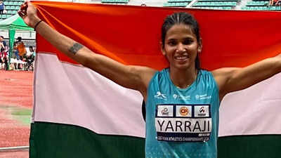 Jyothi Yarraji claims top spot as India win 3 gold and 2 bronze medals on Day 2 of Asian Athletics Championships