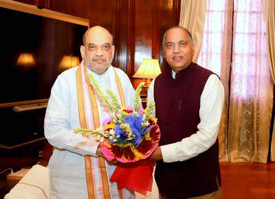 Himachal Pradesh leader of opposition Jai Ram Thakur meets Amit Shah ...