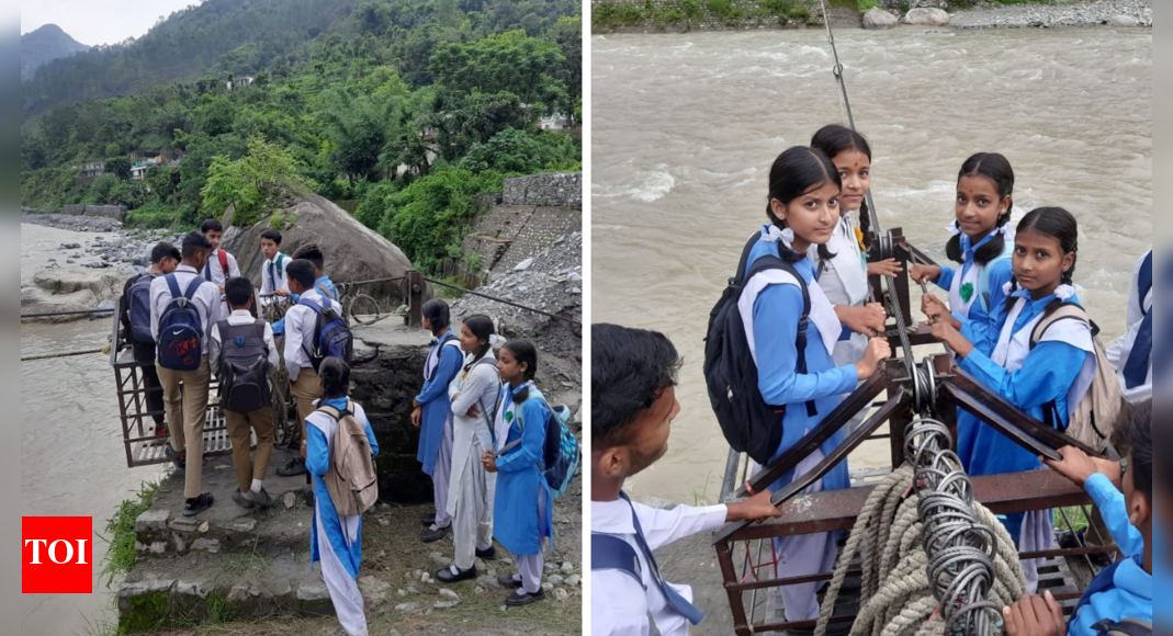 School: Kids Cross River On Rickety Rope Trolley To Reach School ...