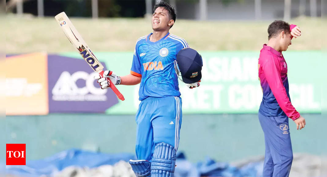 Yash Dhull: ACC Emerging Cup: Yash Dhull, Harshit Rana star in India A’s thumping 8-wicket win over UAE A | Cricket News – Times of India