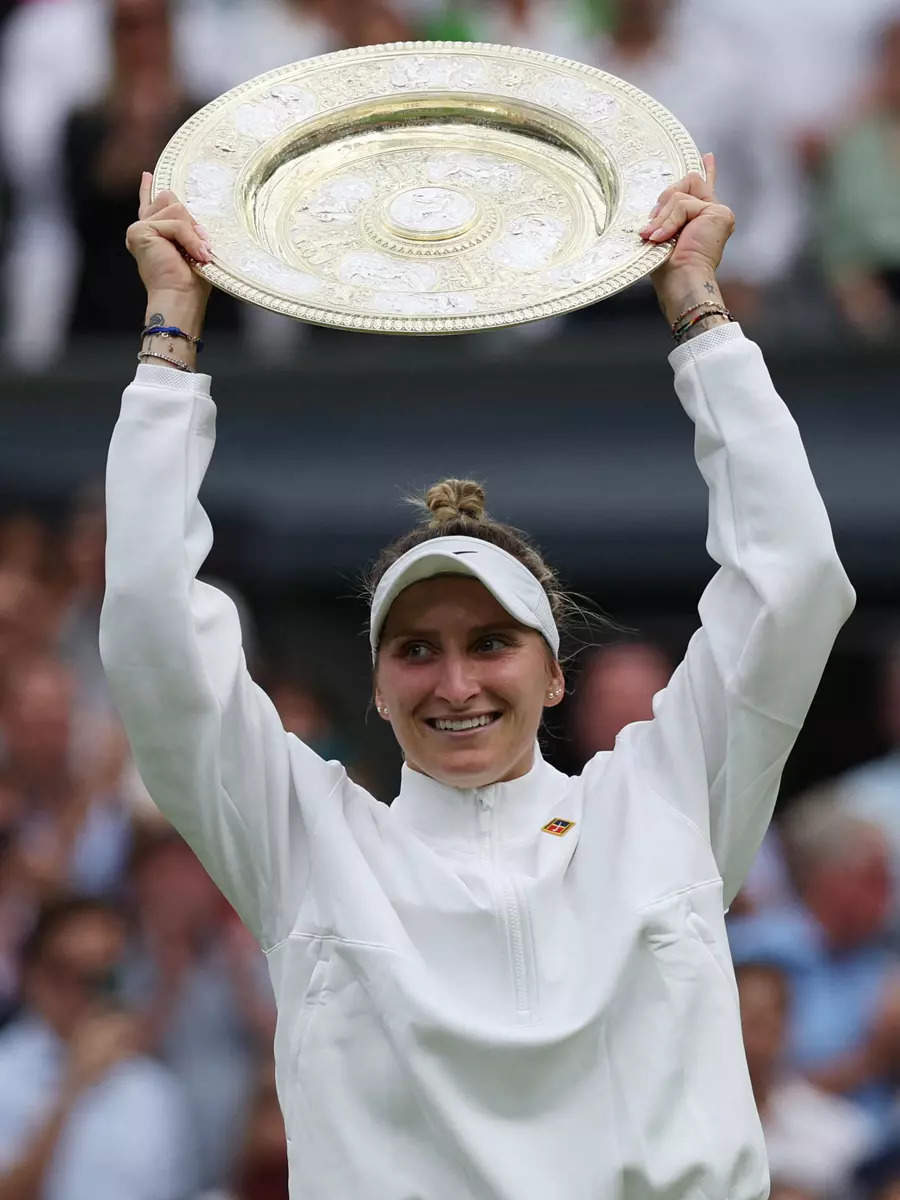 Pics: Vondrousova first unseeded woman to win Wimbledon in Open era