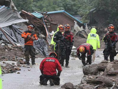 Heavy rains, flooding leave 33 dead in South Korea - Times of India