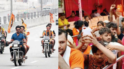 On way back from Haridwar, pilgrims throw caution to wind