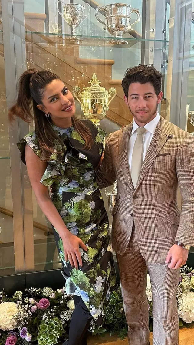 Priyanka Chopra and Nick Jonas attend Wimbledon women's final in style