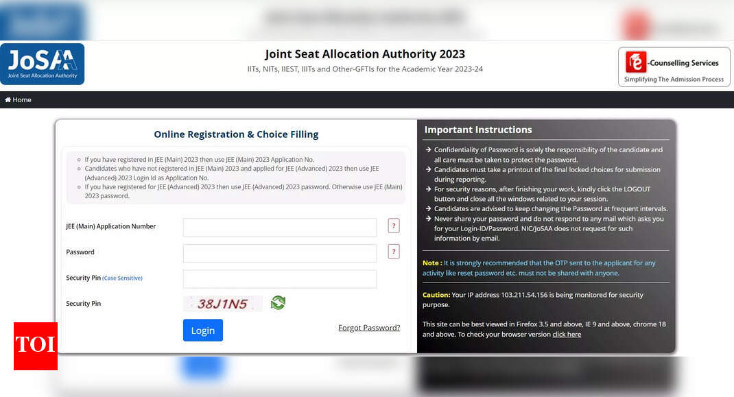 राउंड 4 के लिए जोसा सीट आवंटन परिणाम 2023 josaa.nic.in पर जारी, सीधा लिंक यहां – टाइम्स ऑफ इंडिया