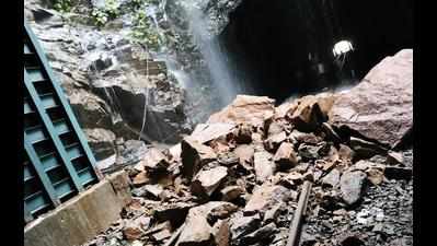 Landslide near Dudhsagar hits train service