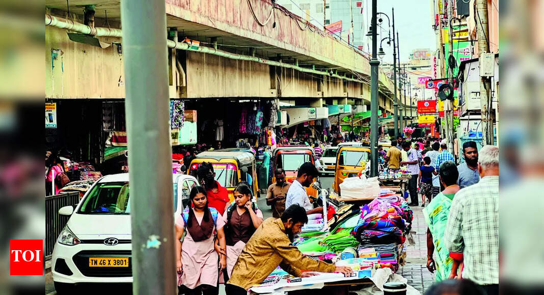 Pedestrian Woes: Vendors Encroach Footpath | Chennai News - Times of India