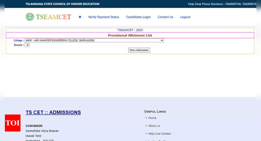 TS EAMCET 2023 phase 1 seat allotment results released, download here