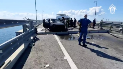 Russia blames Ukraine for attack on key Crimea military supply bridge that kills two
