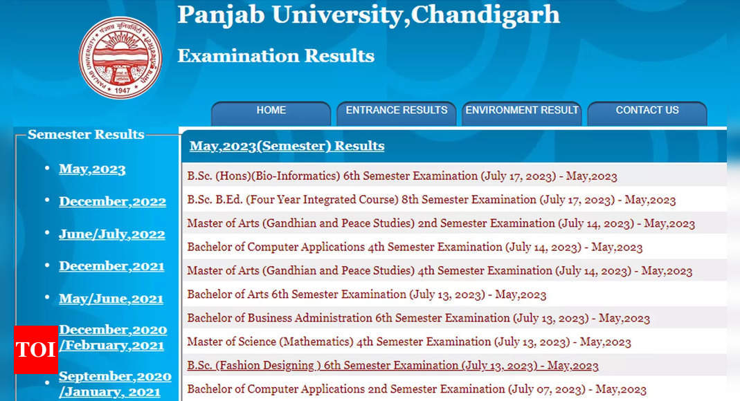 Panjab University declares UG May semester results 2023; check here