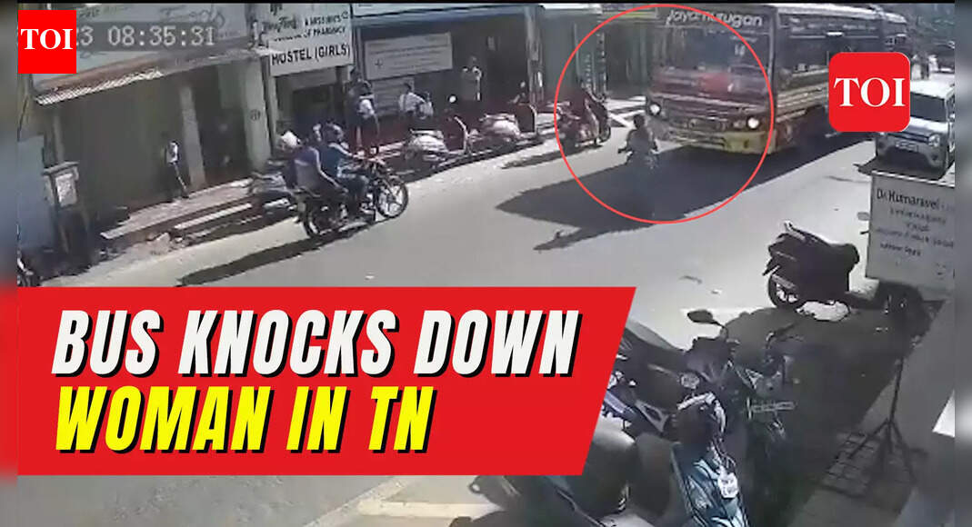 CCTV: Bus knocks down woman in Tamil Nadu's Salem