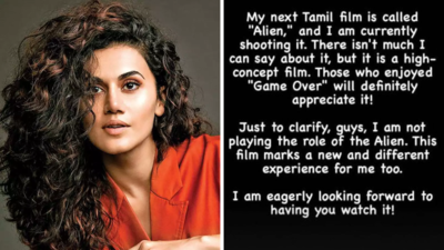Tapsee Pannu's next Tamil film is titled 'Alien'; the actress reveals