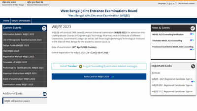 WBJEE 2023 Counselling Registration Begins On Wbjeeb.nic.in; Direct ...