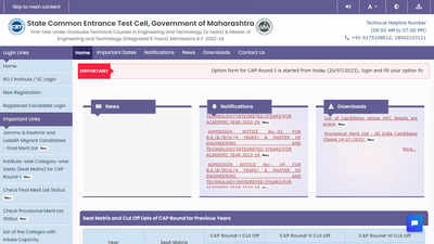 MHT CET 2023: Final Merit List Released, CAP Round I Counselling Starts; apply here