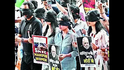 Protest against molestation of women in Manipur