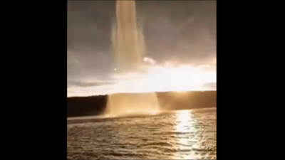 Spectacular waterspout in Russia goes viral on the internet, see video