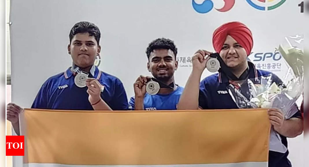 ISSF World Junior Championship Indian team wins silver in men's 25m