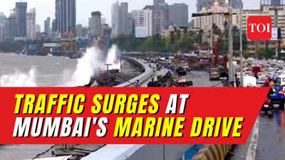 Monsoon rains cause major traffic chaos at Mumbai's Marine Drive