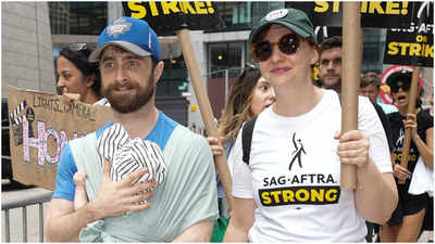Dan Radcliffe, Erin Darke join Hollywood strikers; give first glimpse of son at picket line