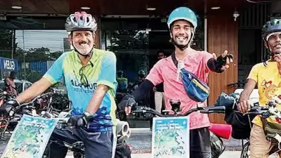 Three pals pedal from Kerala to Kashmir for green footprint