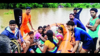 Rescue chopper lands on highway, villagers shifted out in boats