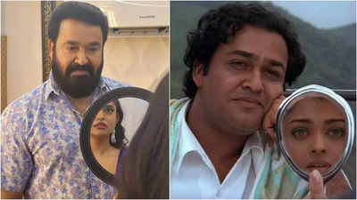 Lachu recreates Iruvar's iconic scene with Mohanlal, says 'Blessed to get this shot'