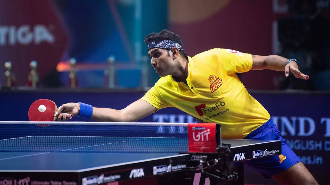 Sharath Kamal trumps Harmeet Desai as Chennai Lions thrash Goa Challengers in Ultimate Table Tennis More sports News