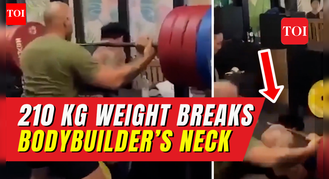 Shocking video: Bodybuilder Justyn Vicky breaks his neck while trying to lift 210 kg weight, dies