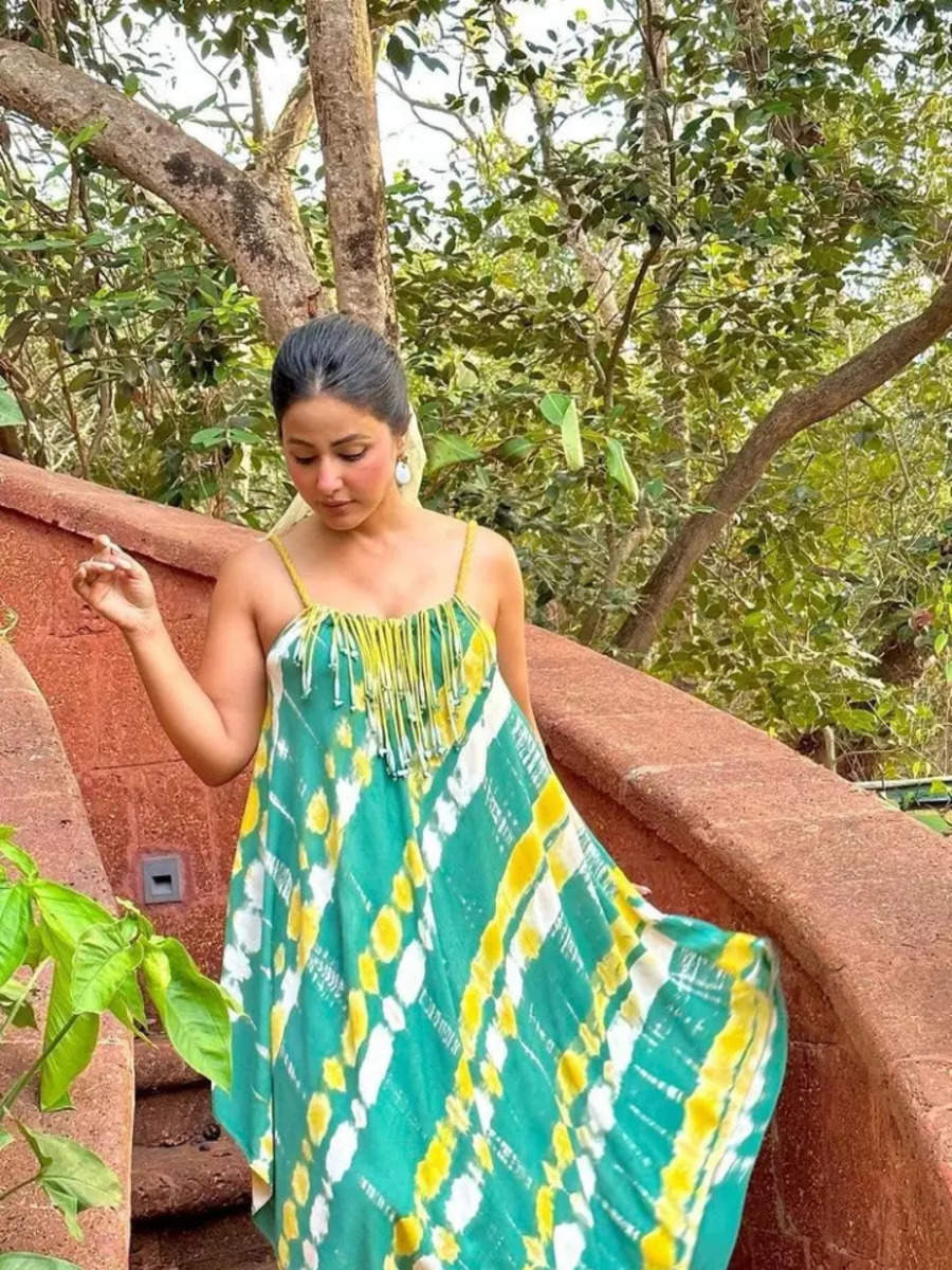 Hina Khan's vibrant green dress is perfect for your beach closet ...